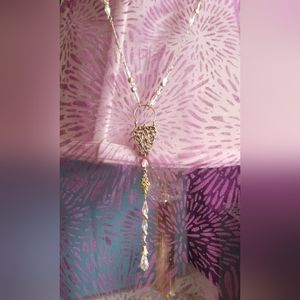 Handmade Vintage Bohemian Style Gold Tone Long Necklace